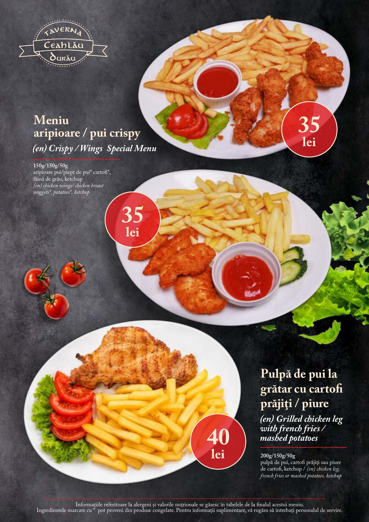 Meniu Taverna Ceahlău - pagina 7: Specialități