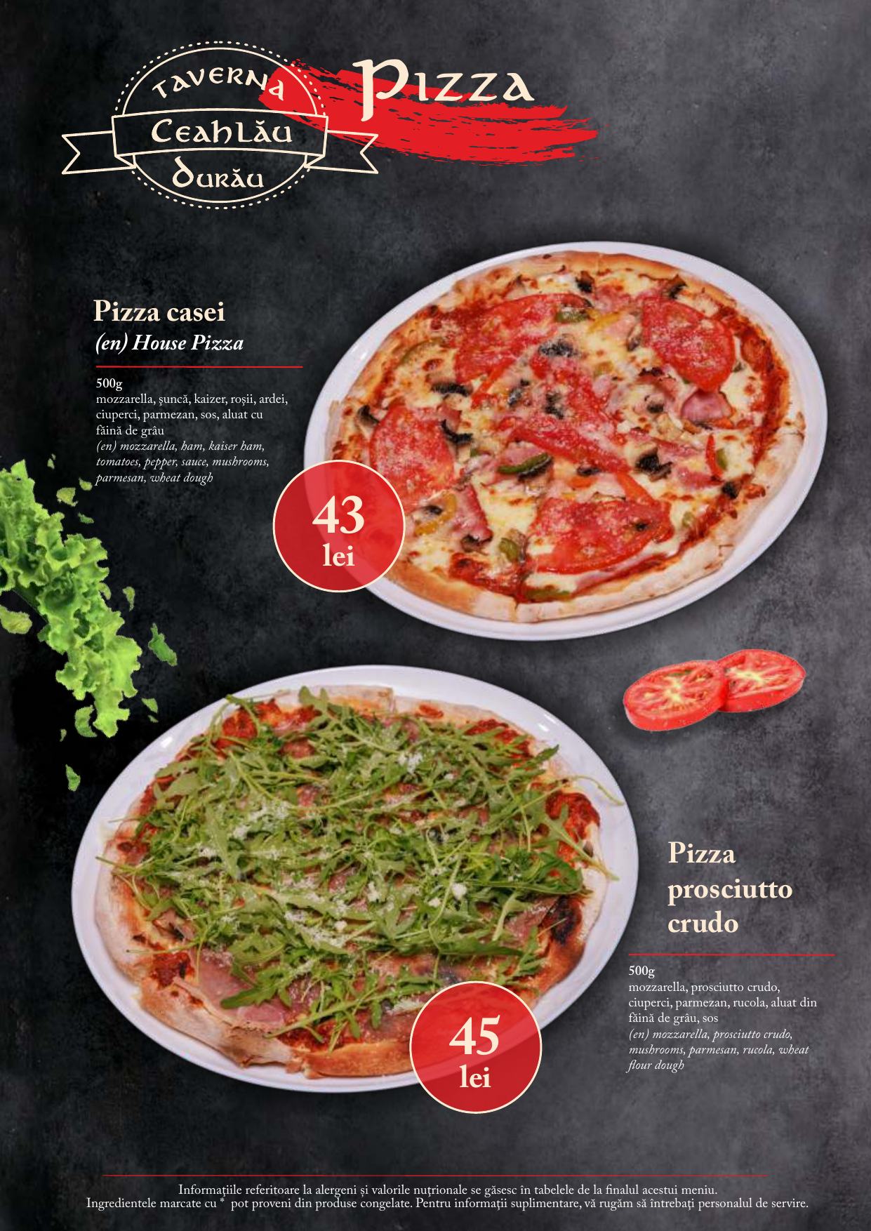 Meniu Taverna Ceahlău - pagina 10: Pizza
