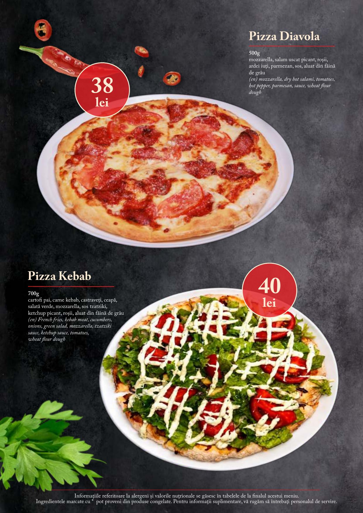 Meniu Taverna Ceahlău - pagina 12: Pizza
