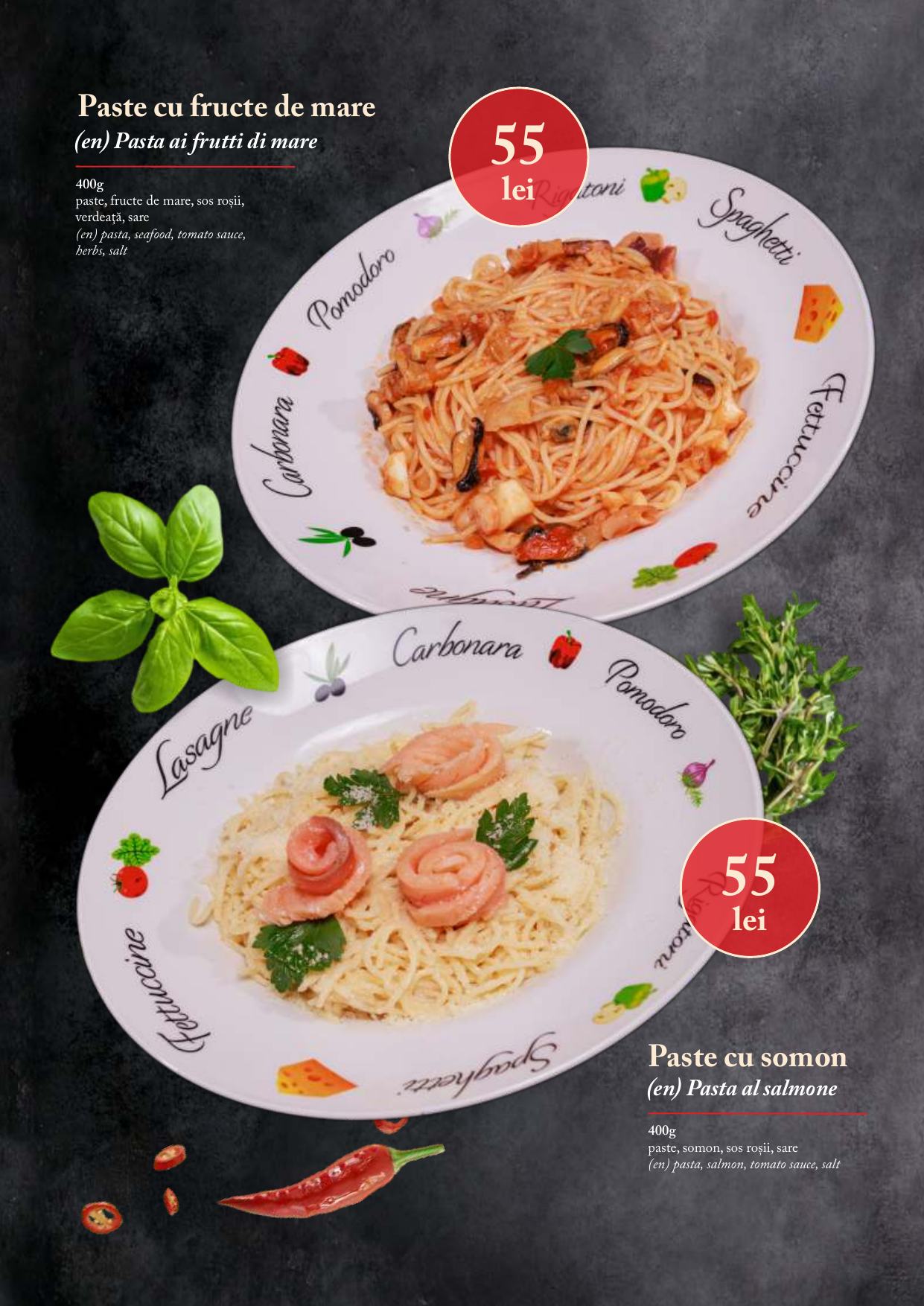 Meniu Taverna Ceahlău - pagina 16: Paste