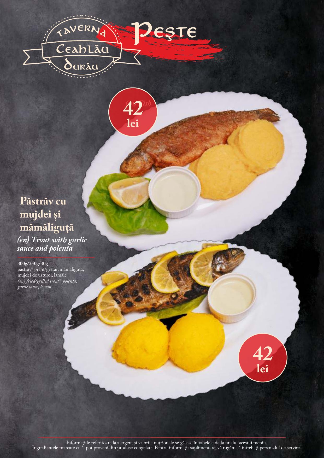 Meniu Taverna Ceahlău - pagina 17: Pește