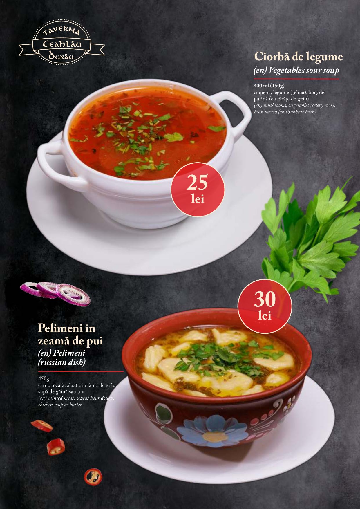 Meniu Taverna Ceahlău - pagina 24: Ciorbe