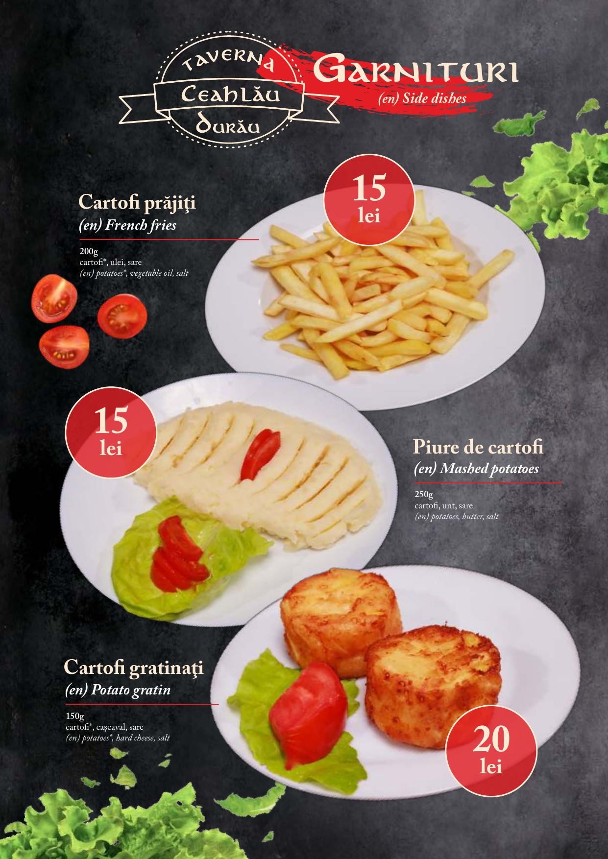 Meniu Taverna Ceahlău - pagina 26: Garnituri