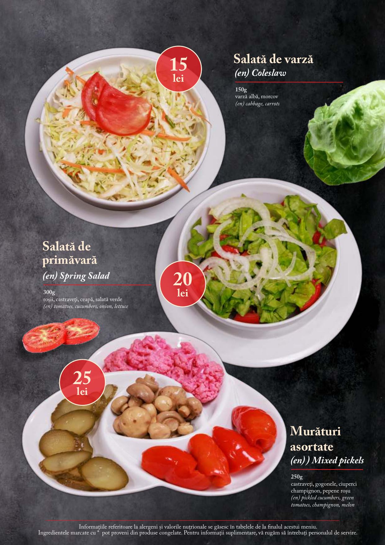 Meniu Taverna Ceahlău - pagina 29: Salate