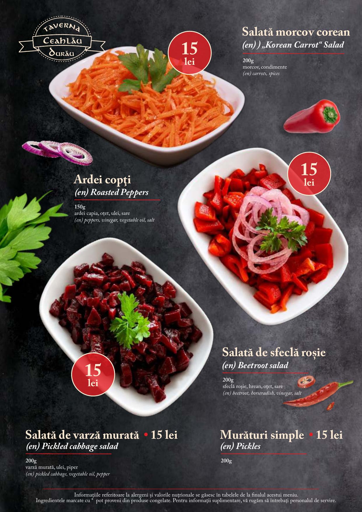 Meniu Taverna Ceahlău - pagina 30: Salate