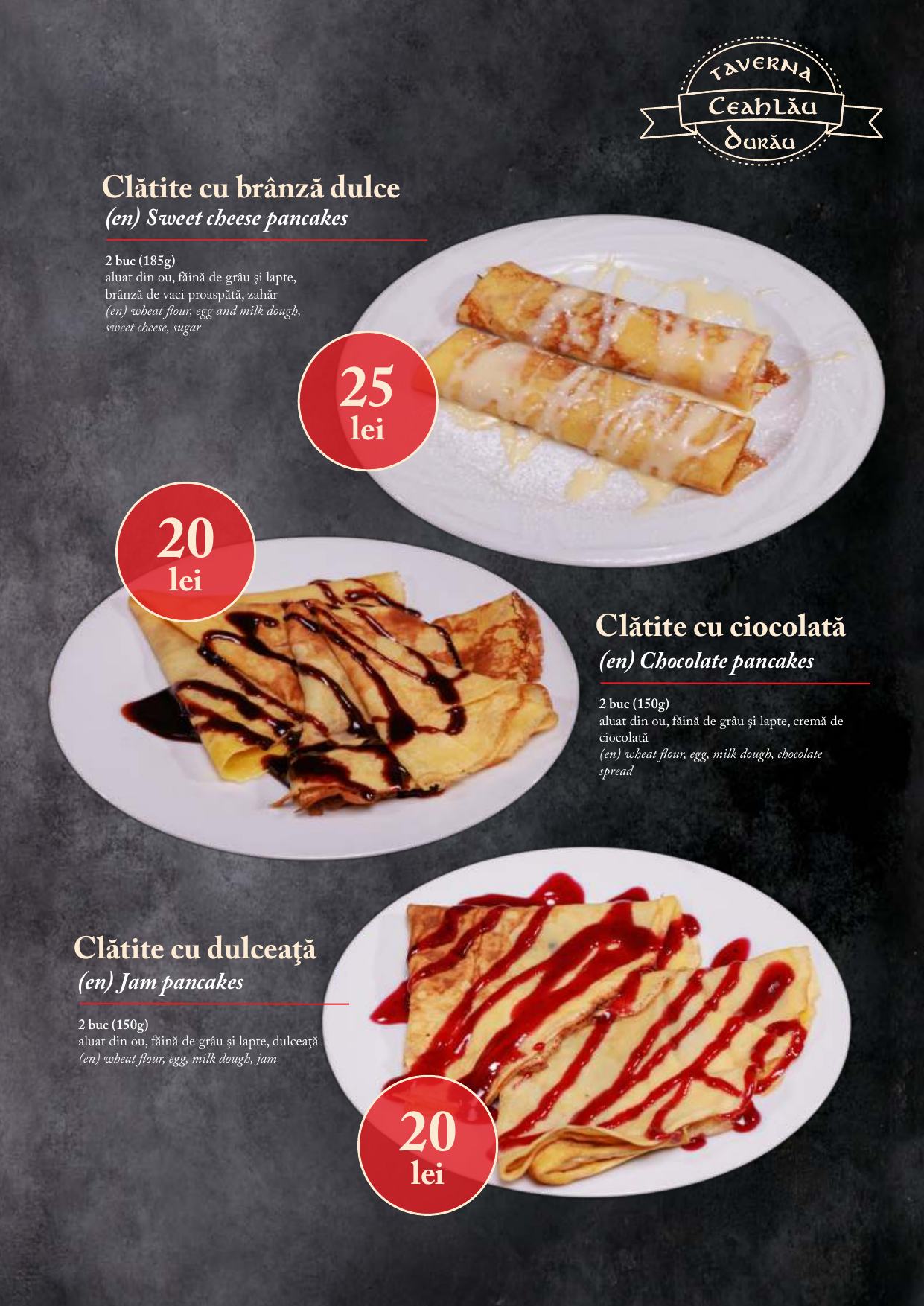 Meniu Taverna Ceahlău - pagina 33: Deserturi