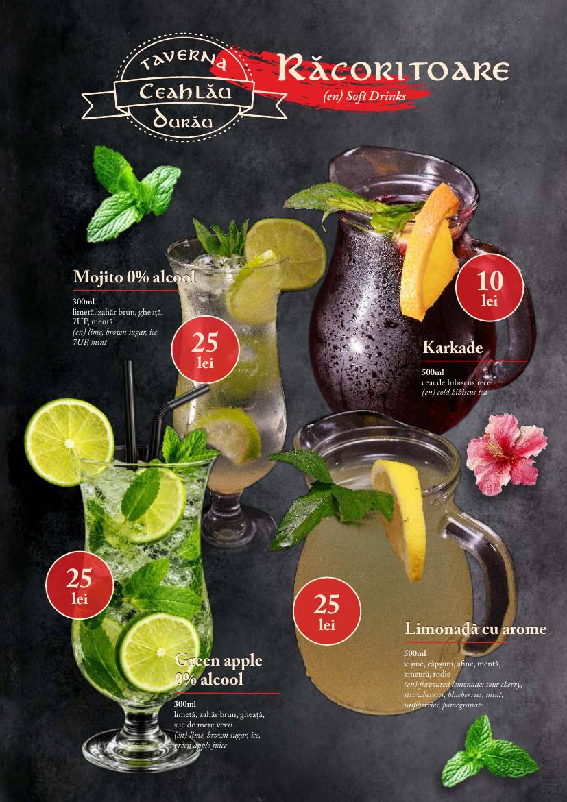 Meniu Taverna Ceahlău - pagina 40: Răcoritoare